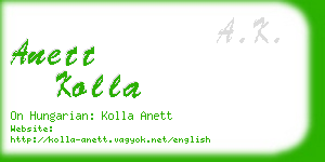 anett kolla business card